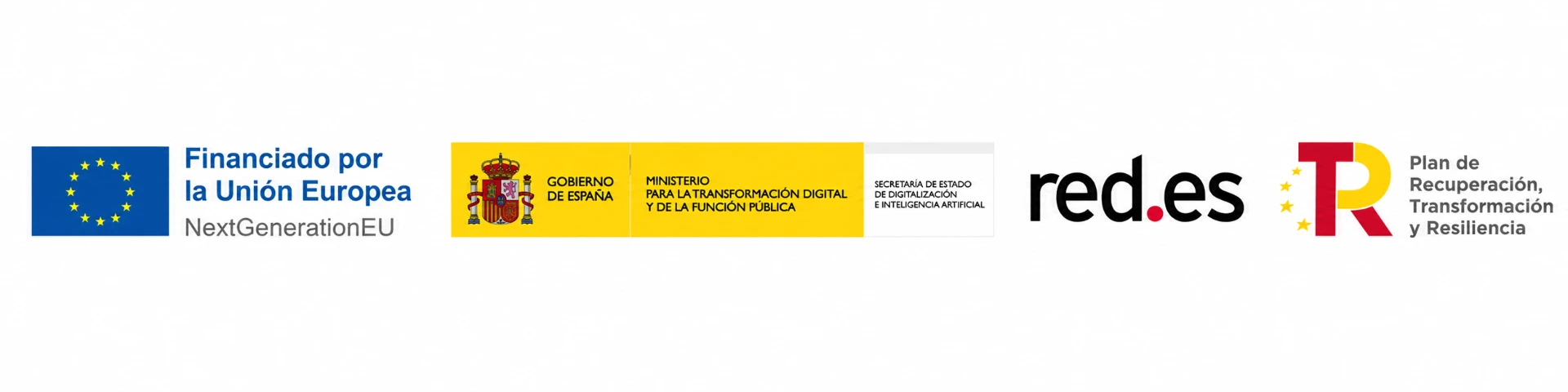 Logotipos oficiales de financiación de la Unión Europea Next Generation EU